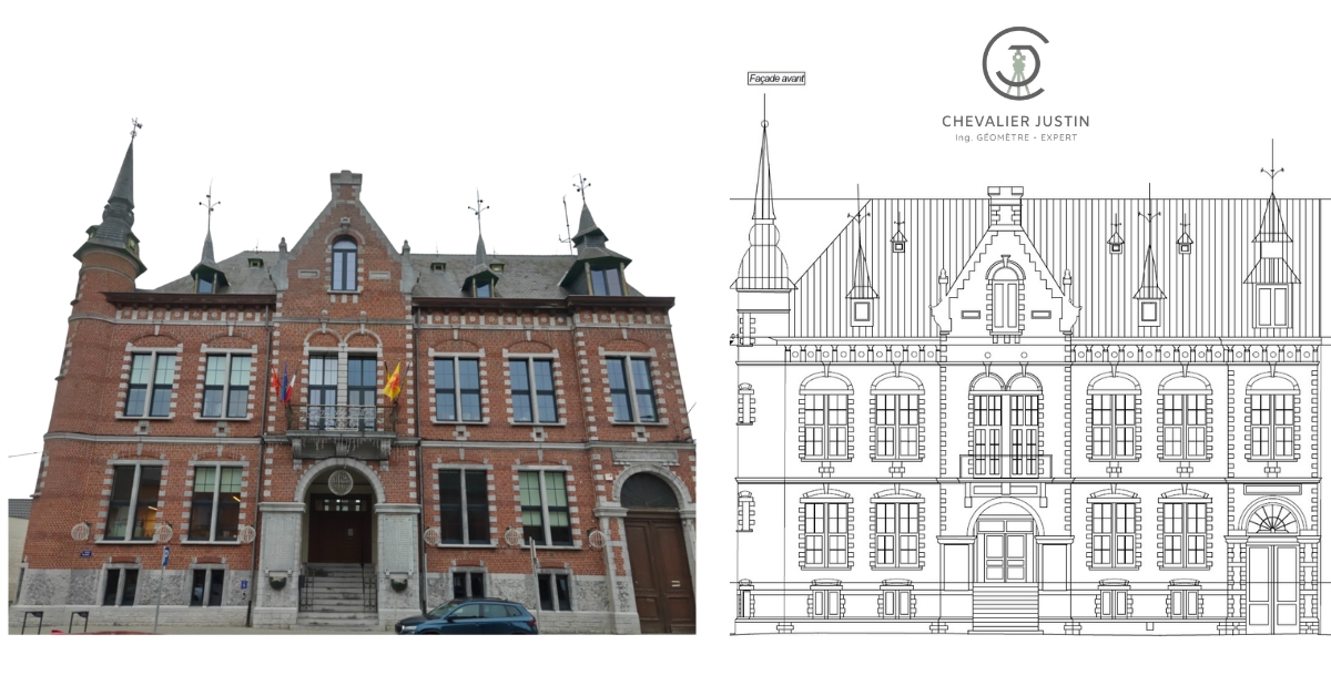 Relevés des façades de la maison communale de Brugelette V2